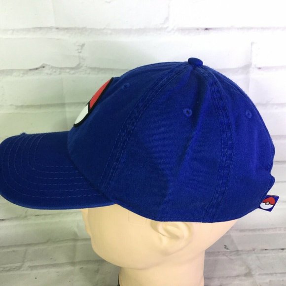 Pokemon Pokeball Logo Distressed Strapback Hat Cap - Picture 5 of 7